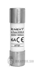 Запобіжник плавкий e.fuse.1038.6, типорозмір 10х38, 6А