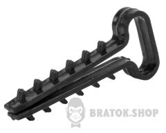 Дюбель-хомут 14мм для плоского проводу ENEXT e.metiz.dowel.flat.fir.black.14