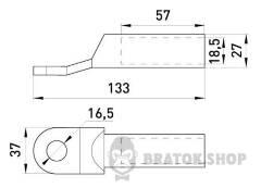 Мідно-алюмінієвий кабельний наконечник e.end.stand.ca.dtl.1.185
