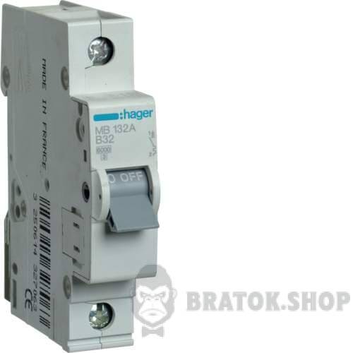 Автоматический выключатель 1P 32A B 6kA Hager MB132A в Сумах