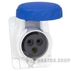 Розетка PratiKa, кутова, 16A, 2P + E, 200-250 B AC, з'єднання гвинтами, панельна