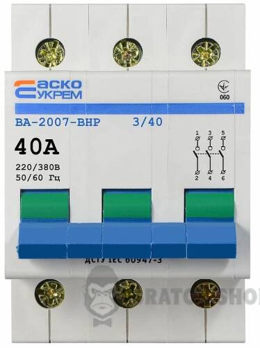 Рубильник выключатель нагрузки I-О 3p 40A АСКО-УКРЕМ ВА-2007 ВРН A0010070001 в Сумах