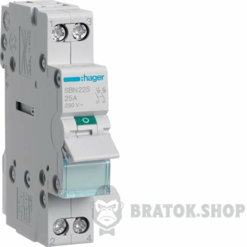 Рубильник 2p 25A I-О ручной выключатель нагрузки HAGER SBN225