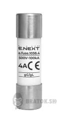 Запобіжник плавкий e.fuse.1038.4, типорозмір 10х38, 4А