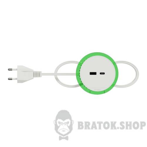 Unica system+, Настільний блок XS з USB типу A та USB типу C, білий INS44008