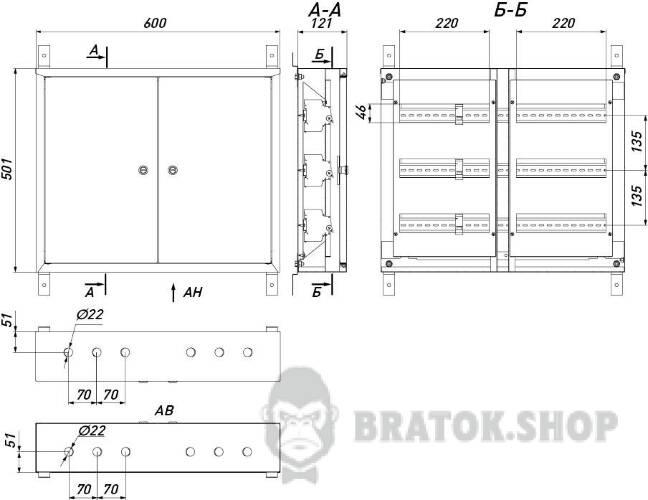 Корпус металлический e.mbox.pro.n.72 IP31 навесной на 72 модуля  p0100207 в Киеве