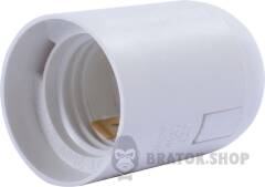 Патрон пластиковый e.lamp socket.E27.pl.white, Е27, белый
