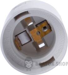 Патрон пластиковый e.lamp socket.E27.pl.white, Е27, белый