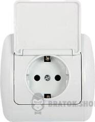 Розетка e.install.stand.810С з з/к з кришкою з рамкою