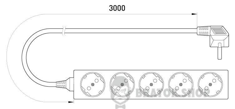 Удлинитель e.es.5.3.zb 5 гнезд, 3м, с ж/к, baby protect s042016 в Киеве