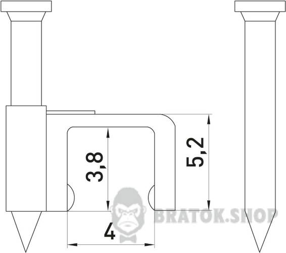Скоба плоска e.fcc.stand.4 (100шт) s013001 у Києві