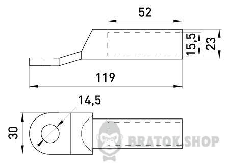 Мідно-алюмінієвий  кабельний наконечник e.end.stand.ca.dtl.1.120
