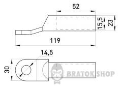 Мідно-алюмінієвий кабельний наконечник e.end.stand.ca.dtl.1.120