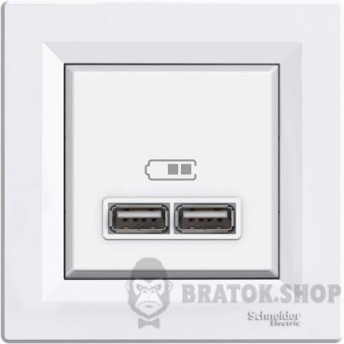 USB РОЗЕТКА 2,1A БІЛА ASFORA EPH2700221 у Києві