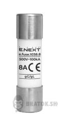 Запобіжник плавкий e.fuse.1038.8, типорозмір 10х38, 8А