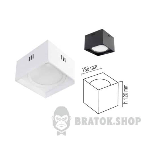 Світильник точковий накладний 10W 4200K квадрат чорний Horoz Electric SANDRA-SQ10/L 016-045-0010-060