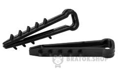 Дюбель-хомут 8мм для плоского проводу ENEXT e.metiz.dowel.flat.fir.black.8