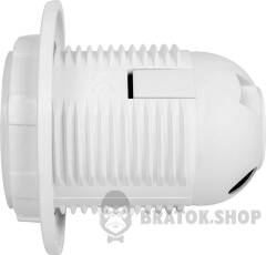 Патрон пластиковый e.lamp socket with nut.E27.pl.white, Е27 с гайкой, белый