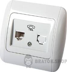Розетка e.install.stand.814P1 телефонна одинарна з рамкою
