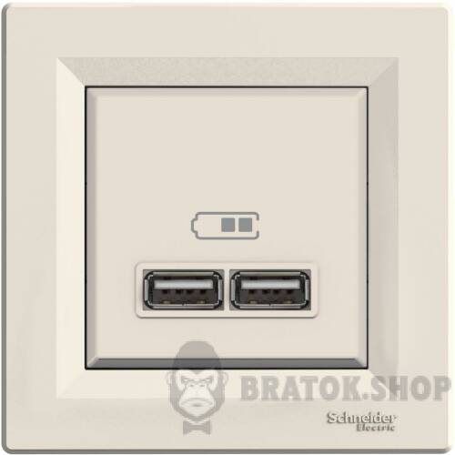 USB РОЗЕТКА 2,1A КРЕМ ASFORA EPH2700223 у Києві