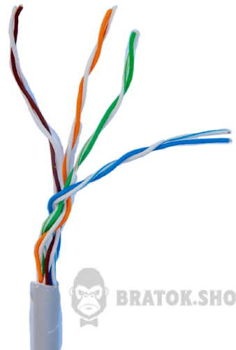 Кабель витая пара GEAR UTP 4x2x0,50 Cat5E, CCA, для внутренних работ, серый GEC-UTPCCA050305 у Києві
