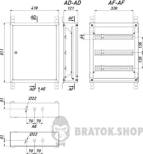 Корпус металлический e.mbox.pro.n.54 IP31 навесной на 54 модуля  p0100206 в Киеве