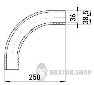 Кутовий з'єднувач металевий e.industrial.pipe.angle.1-1/4" без різьби, 90 град. i0400004 у Києві