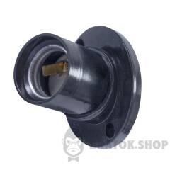Патрон бакелитовый e.lamp socket wall skew side.E27.bk.black, настенный, Е27, смещенный, черный
