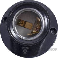 Патрон бакелитовый e.lamp socket wall skew side.E27.bk.black, настенный, Е27, смещенный, черный