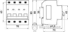 Модульний автоматичний вимикач e.mcb.stand.45.4.C16, 4р, 16А, C, 4,5 кА