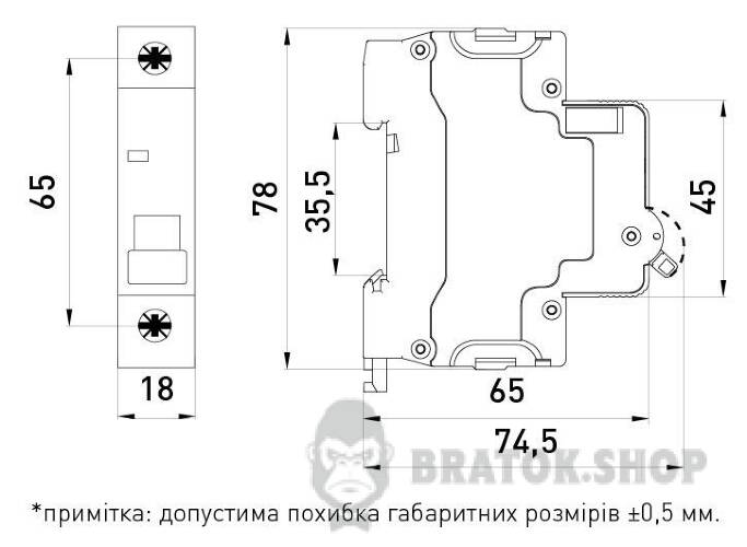 Модульный автоматический выключатель e.mcb.stand.60.1.D50, 1р, 50А, D, 6кА s026115 в Киеве