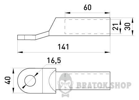 Мідно-алюмінієвий  кабельний наконечник e.end.stand.ca.dtl.1.240