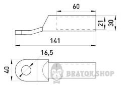 Мідно-алюмінієвий кабельний наконечник e.end.stand.ca.dtl.1.240