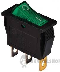 KCD3-101N GR/B 220V Переключатель 1 клав. зеленый с подсветкой