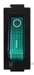 KCD3-101N GR/B 220V Перемикач 1 клав. зелений з підсвічуванням