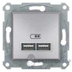 USB РОЗЕТКА 2,1A АЛЮМІНІЙ ASFORA