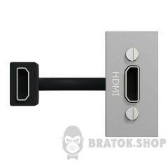 Розетка HDMI, 1 модуль алюміній