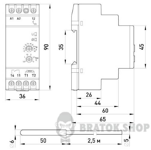 Реле контролю температури e.control.h01, 16A, АС/DC 24-240, -5…+40 °С i0310016