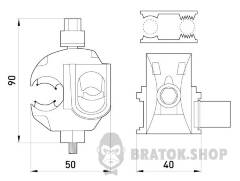 Ответвительный прокалывающий зажим e.pricking.clamp.pro.4.35.16.70, (AsXS)4-35 кв.мм/(AL)16-70кв.мм