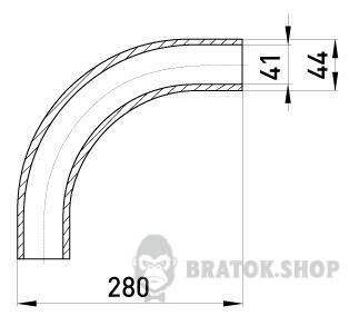 Кутовий з'єднувач металевий e.industrial.pipe.angle.1-1/2" без різьби, 90 град. i0400005 у Києві