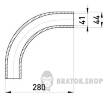 Кутовий з'єднувач металевий e.industrial.pipe.angle.1-1/2" без різьби, 90 град. i0400005 у Києві