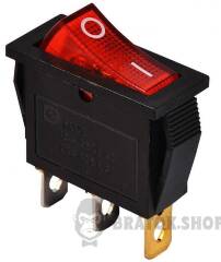 KCD3-101N R/B 220V Переключатель 1 клав. красный с подсветкой