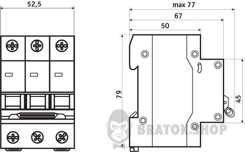 Автоматический выключатель 3p 50A B 4.5kA АСКО-УКРЕМ ВА-2017 A0010170070 в Сумах
