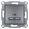 USB РОЗЕТКА 2,1A СТАЛЬ ASFORA EPH2700262 у Києві