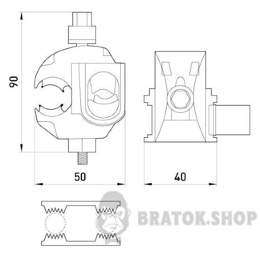 Ответвительный прокалывающий зажим e.pricking.clamp.pro.25.95.2.5.35, 25-95 кв.мм/2,5-35кв.мм p028007 в Киеве