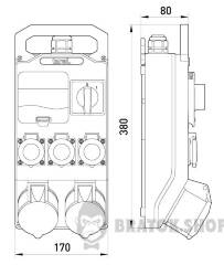 Монтажный набор – окно 4-мод. 2x32A 3P+N+Z .3x16A 2P+Z