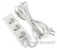Подовжувач e.es.3.3.b 3 гнізда, 3м, без з/к, baby protect