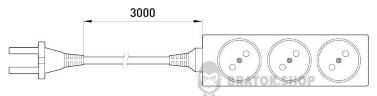 Удлинитель e.es.3.3.b 3 гнезда, 3м, без ж/к, baby protect s042058 в Киеве