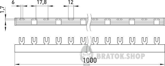 Шина з'єднувальна e.bc.u.stand.2.100 вилочного U-типу 2р, 100А s180006 у Сумах