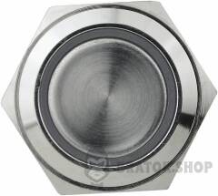 TYJ 16-261 Кнопка металева пласка з підсвічуванням, 1NO+1NC, зелена 220V.